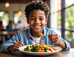enjoying vegetables